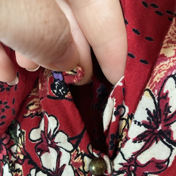 ANGIE Wide Leg bohemian floral jumpsuit with flirty peak a boo twist tie on top - Picture 8 of 13